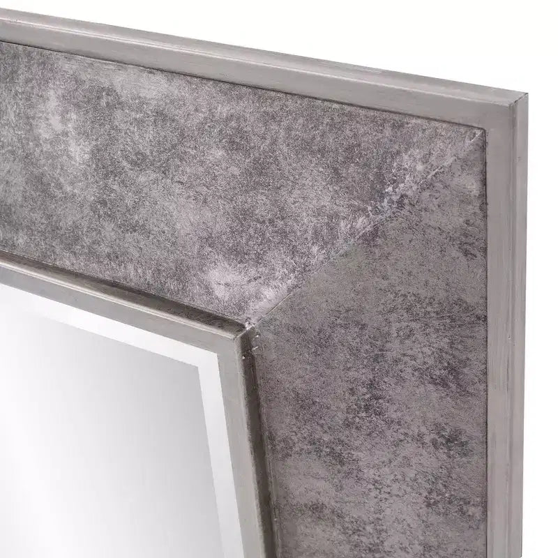 Specchio da parete rettangolare incorniciato 60" x 18" – Finitura argento screziato