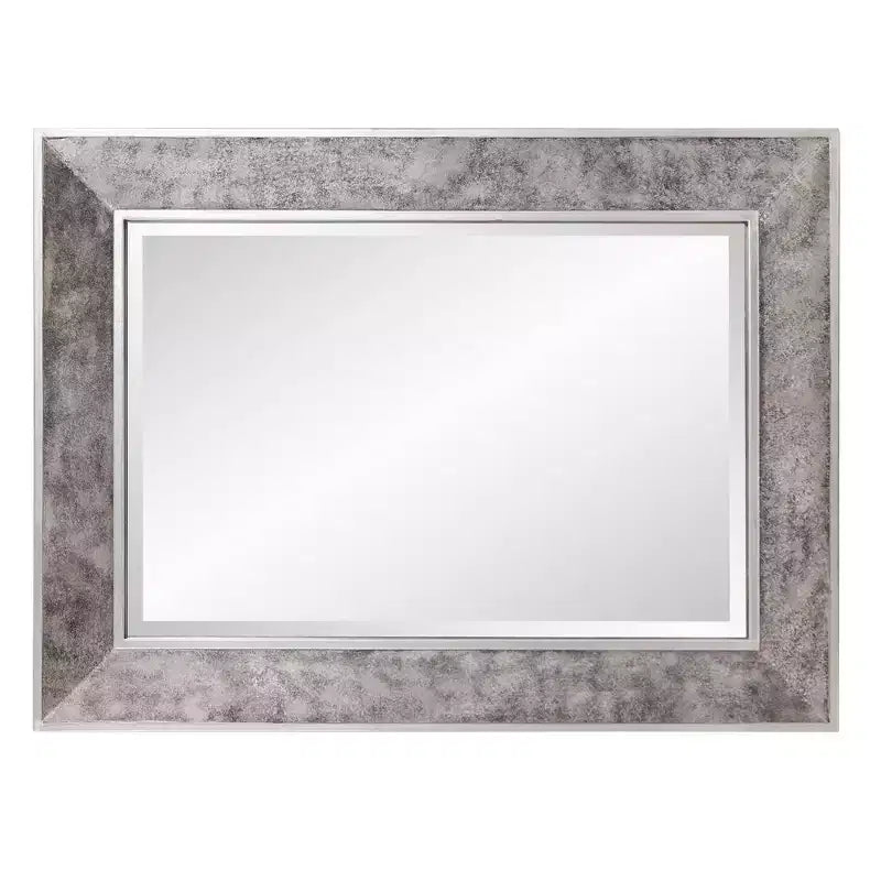 Specchio da parete rettangolare incorniciato 60" x 18" – Finitura argento screziato