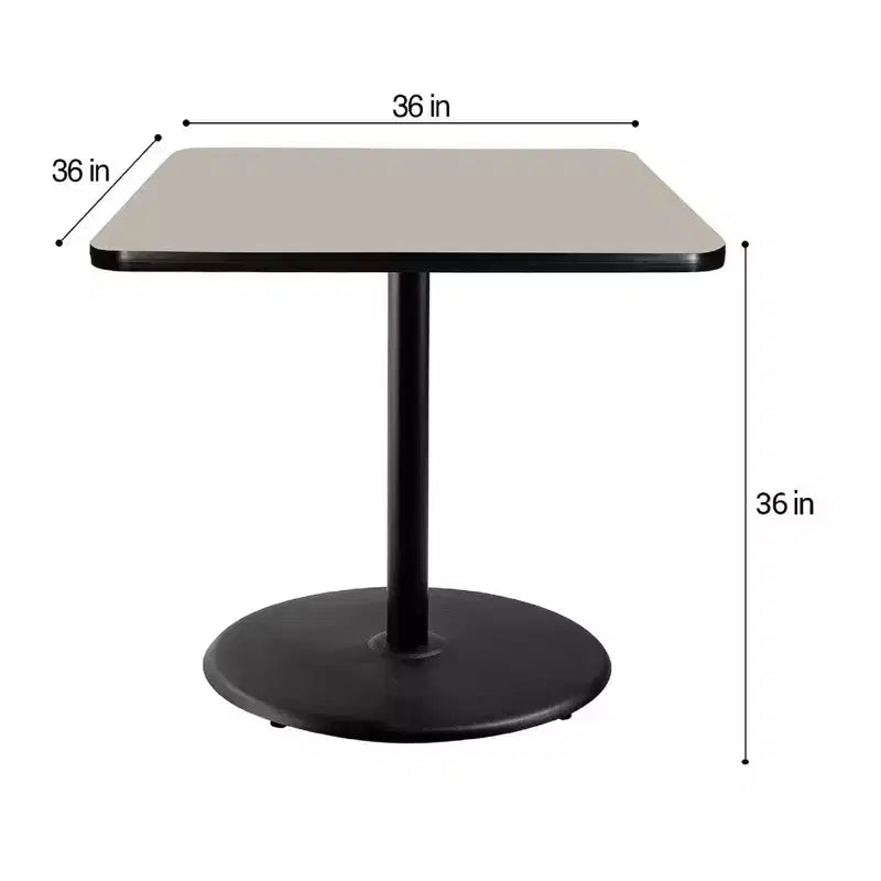 Tavolo da Pranzo Quadrato 36" – Struttura Nera / Piano Grigio Nebuloso