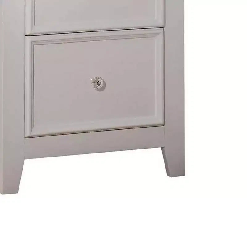 Comodino in pino bianco con due cassetti