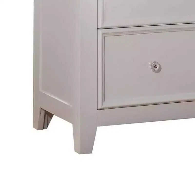 Comodino in pino bianco con due cassetti