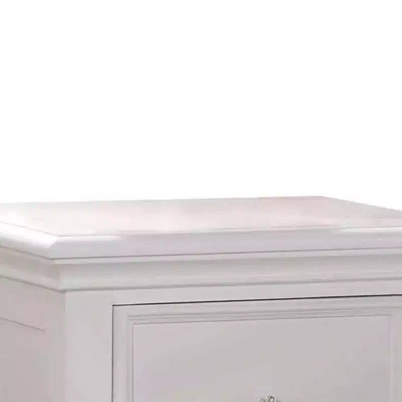 Comodino in pino bianco con due cassetti