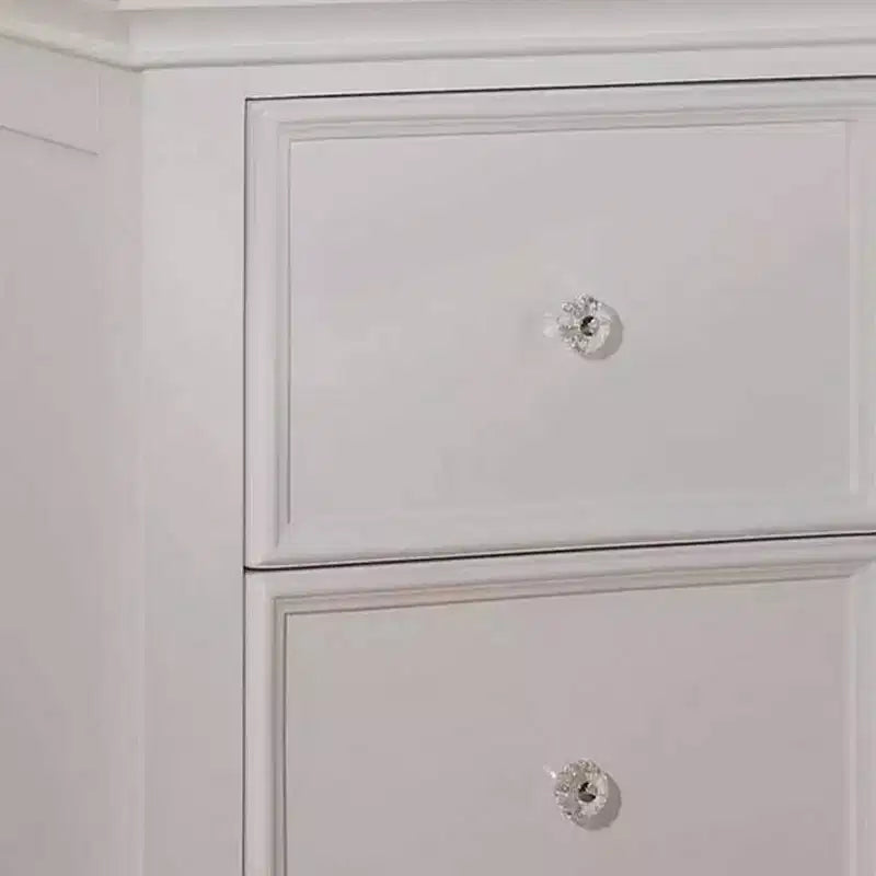 Comodino in pino bianco con due cassetti