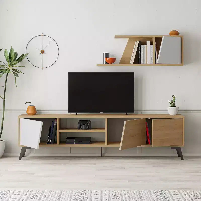 Mobile TV per TV fino a 70" - Rovere Chiaro