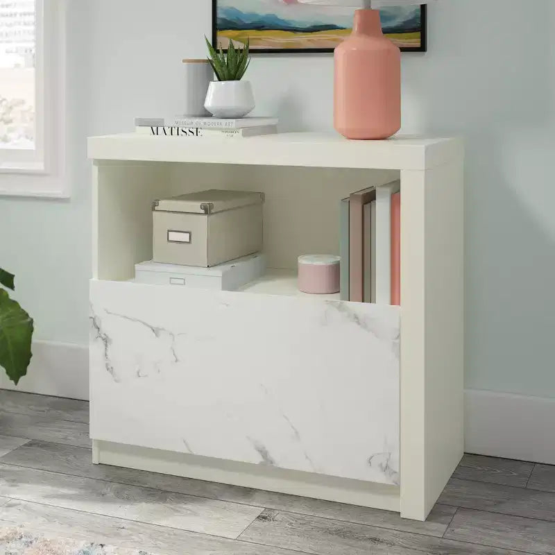 Classificatore laterale con ripiano aperto - Finitura Rovere Perla