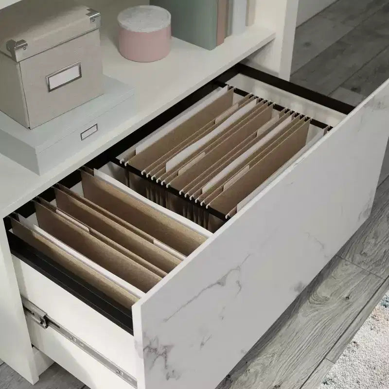 Classificatore laterale con ripiano aperto - Finitura Rovere Perla