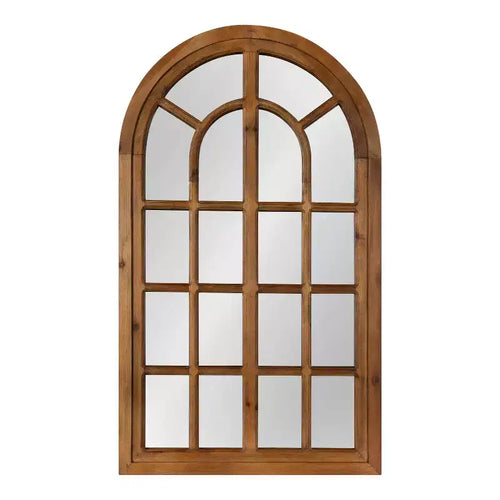 Specchio da parete ad arco 22 x 38 con cornice in legno