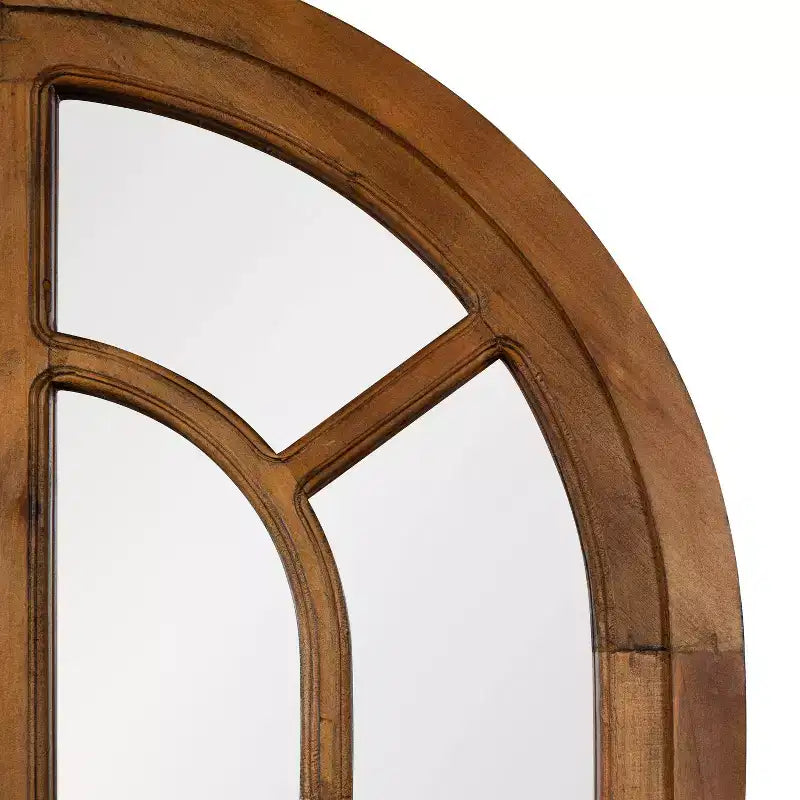 Specchio da parete ad arco 22 x 38 con cornice in legno
