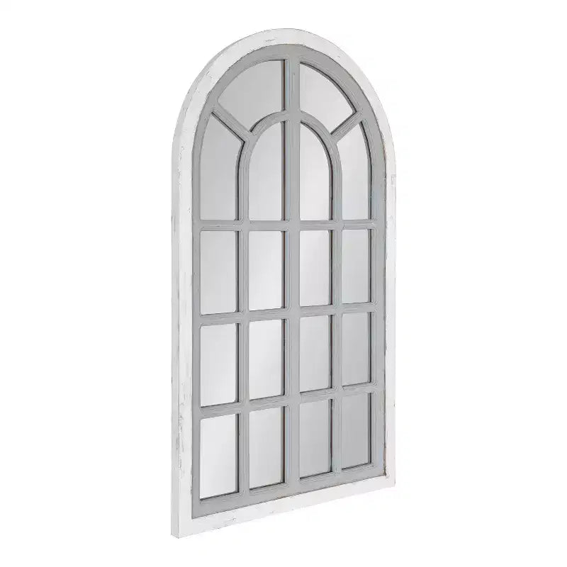 Specchio da parete ad arco 22 x 38 con cornice in legno