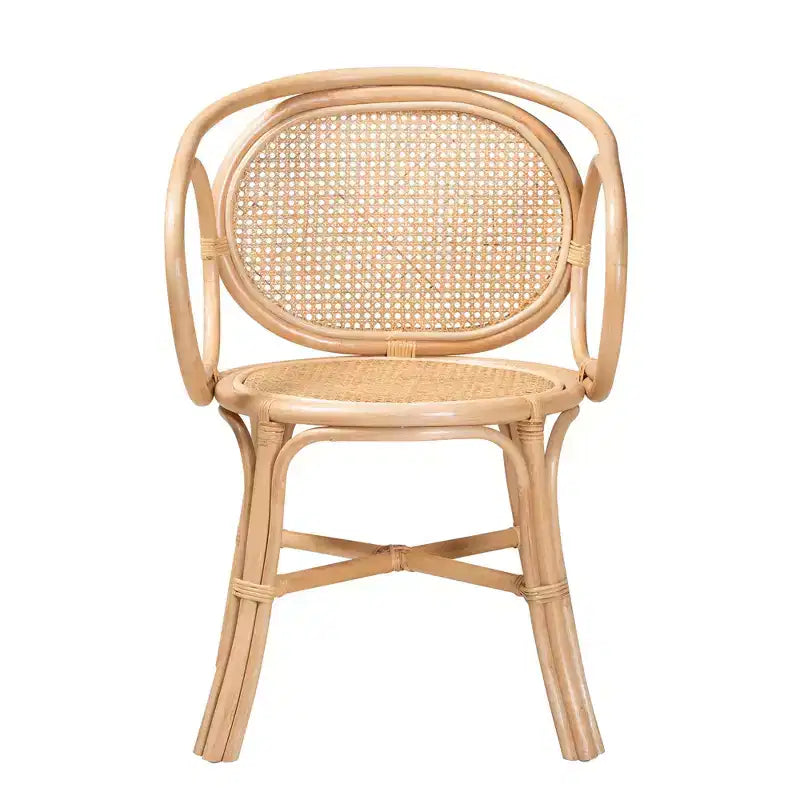 Sedia da pranzo bohémien in rattan
