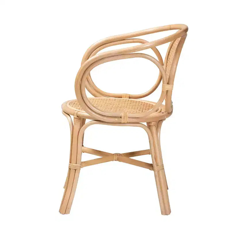 Sedia da pranzo bohémien in rattan