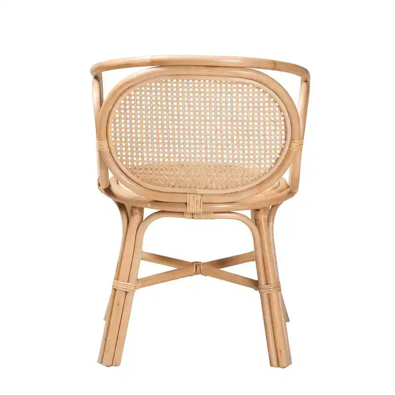 Sedia da pranzo bohémien in rattan