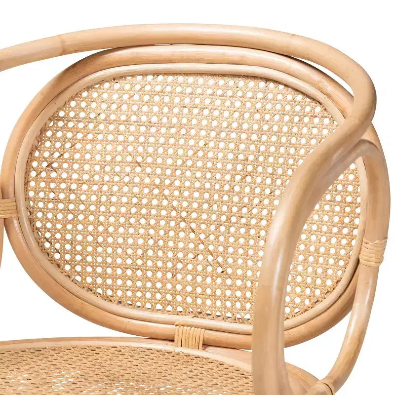 Sedia da pranzo bohémien in rattan