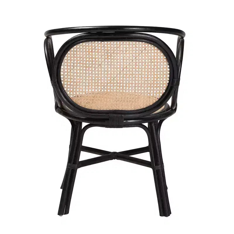 Sedia da pranzo bohémien in rattan