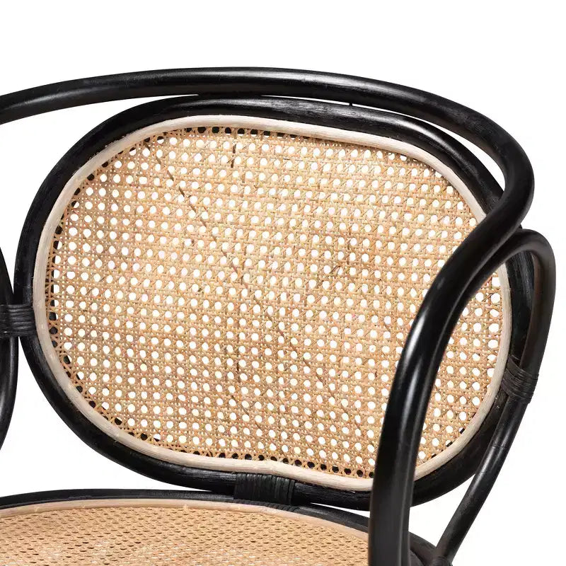 Sedia da pranzo bohémien in rattan