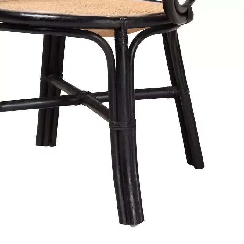 Sedia da pranzo bohémien in rattan