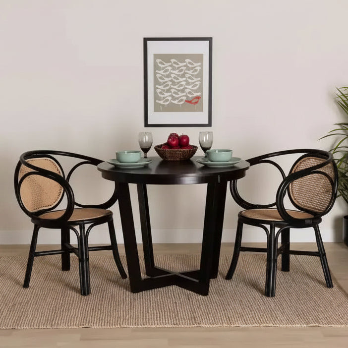bali & pari Palesa Modern Bohemian Rattan Dining Chair