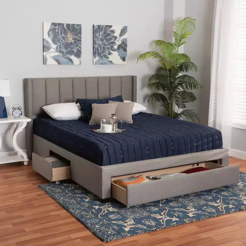 Letto con piattaforma contenitore Coronado Mid-Century con 3 cassetti