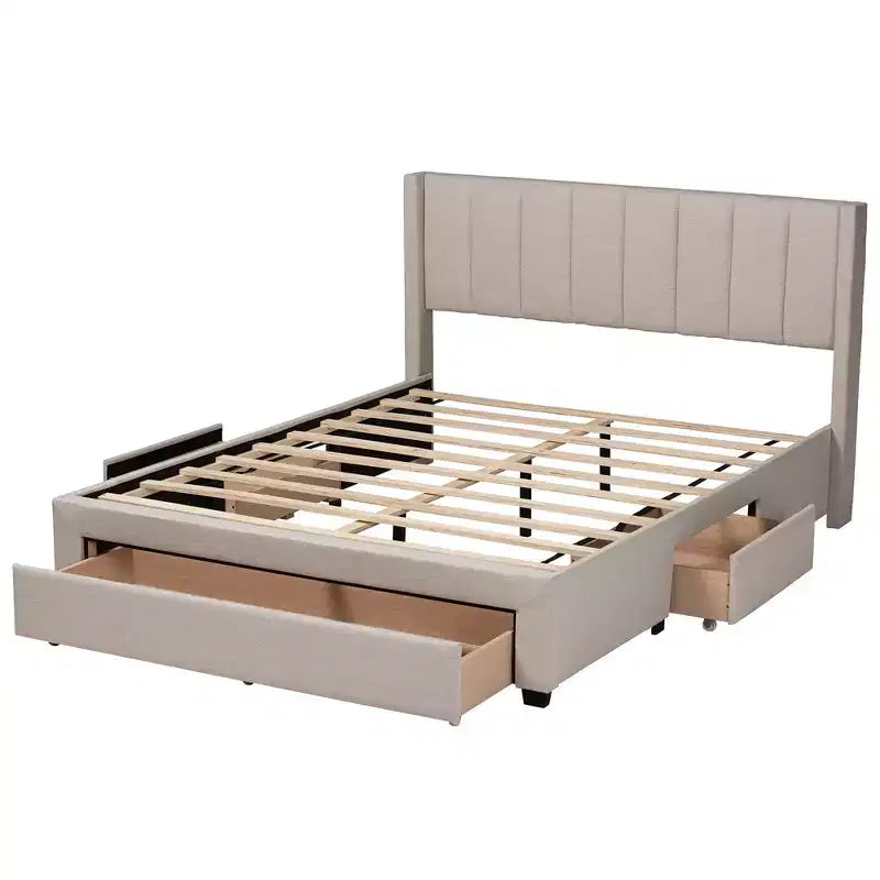Letto con piattaforma contenitore Coronado Mid-Century con 3 cassetti