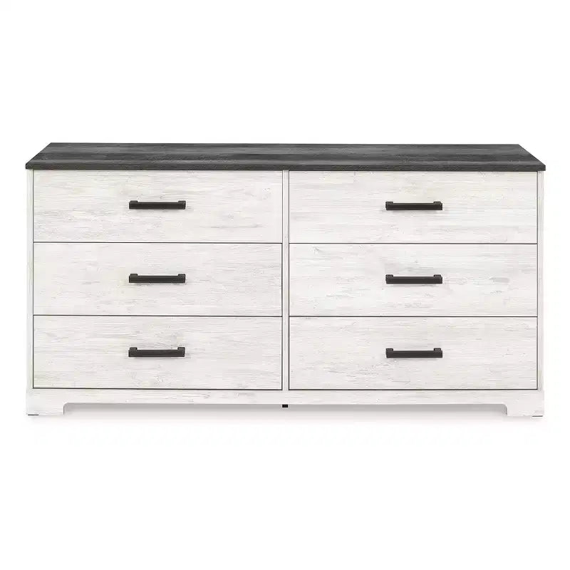 Cassettiera a 6 cassetti, bianco lavato/grigio antracite