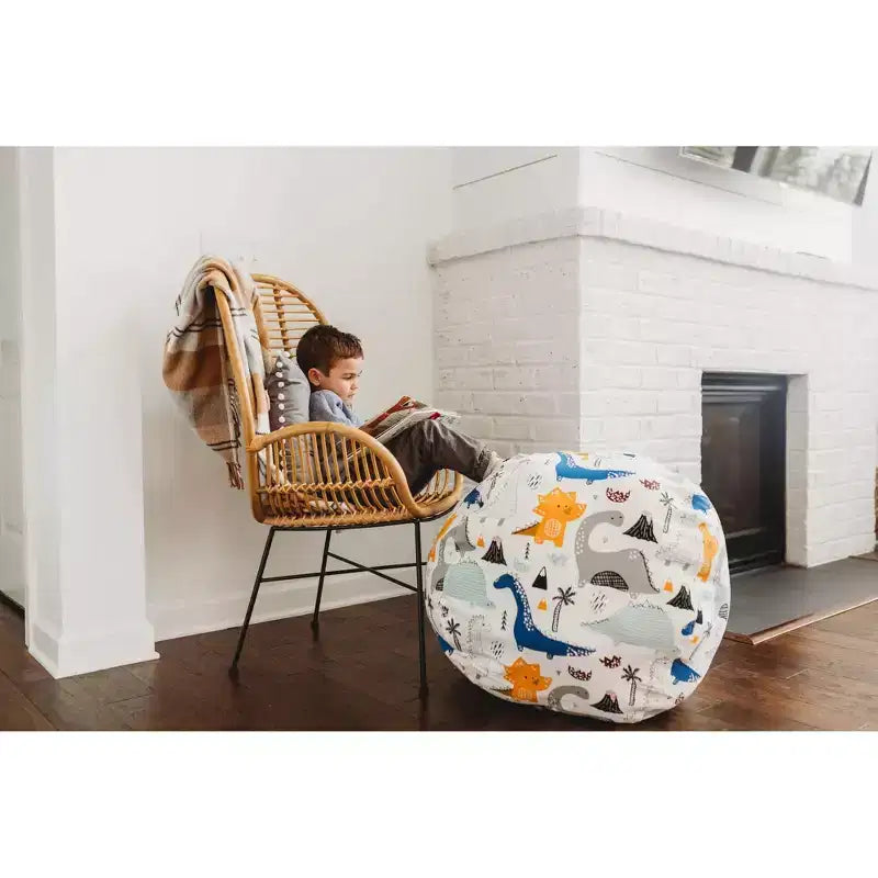 Fodera per pouf XL per animali di peluche - Design dinosauro