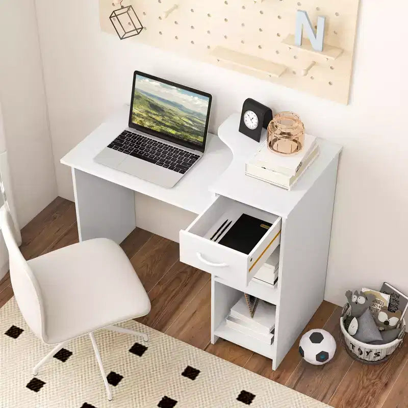 40.5" Computer Desk with Printer Shelf, Storage Drawer and CPU Stand