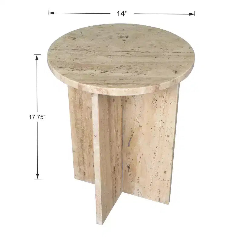 Tavolino da salotto a X in marmo naturale da 45,08 cm