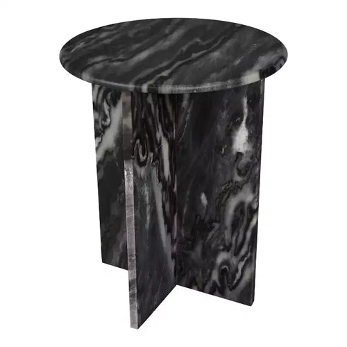 JONATHAN Y Javier 17.75 Contemporary Natural Marble Handmade X-Shaped End Table