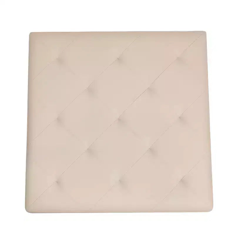 Pouf ottomano quadrato trapuntato in similpelle da 30 pollici con struttura in ferro