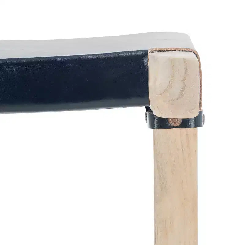 Sgabello da bar rettangolare con seduta imbottita in pelle