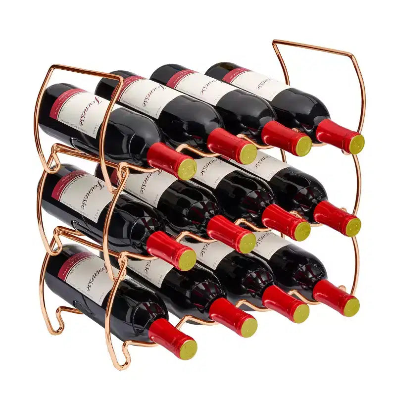 Sorbus 3-Tier Stackable Copper Wine Rack - Perfect for Bar, Wine Cellar, Basement, Cabinet, Pantry, etc (Hold 12 Bottles)