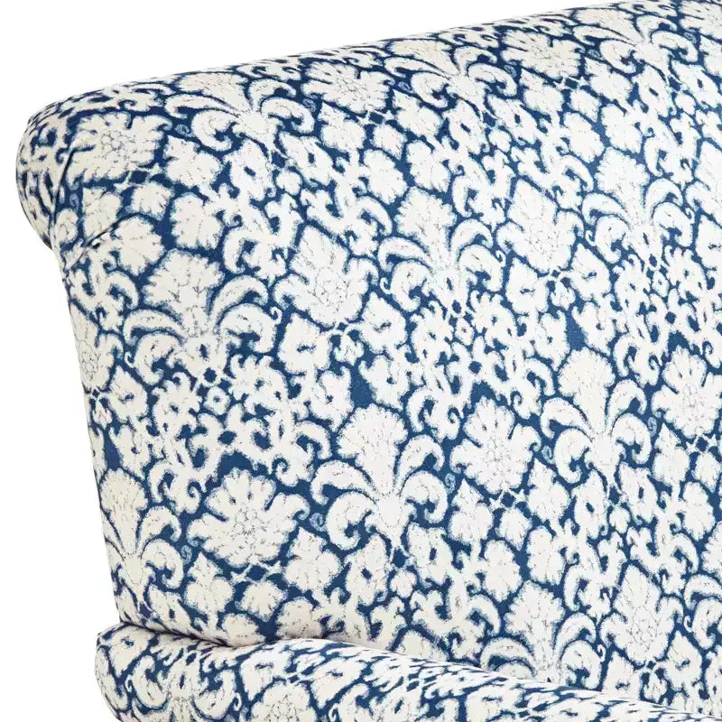 Poltrona in tessuto blu e bianco Nottingham