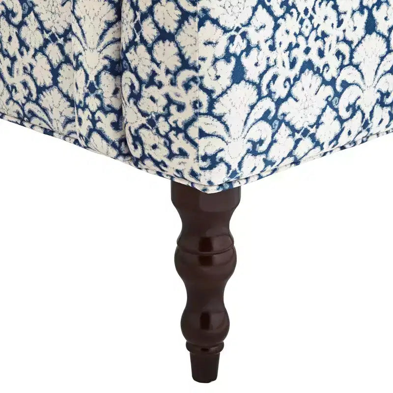 Poltrona in tessuto blu e bianco Nottingham