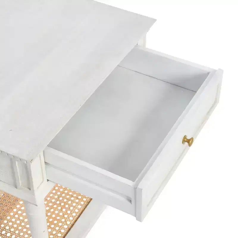 Tavolino quadrato con ripiano in legno di acacia e MDF