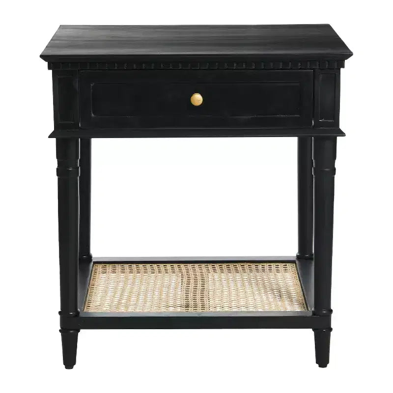 Tavolino quadrato con ripiano in legno di acacia e MDF