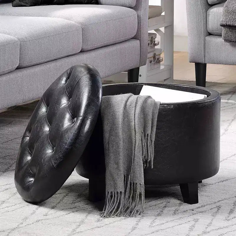Breighton Home Designs4Comfort Round Storage Ottoman