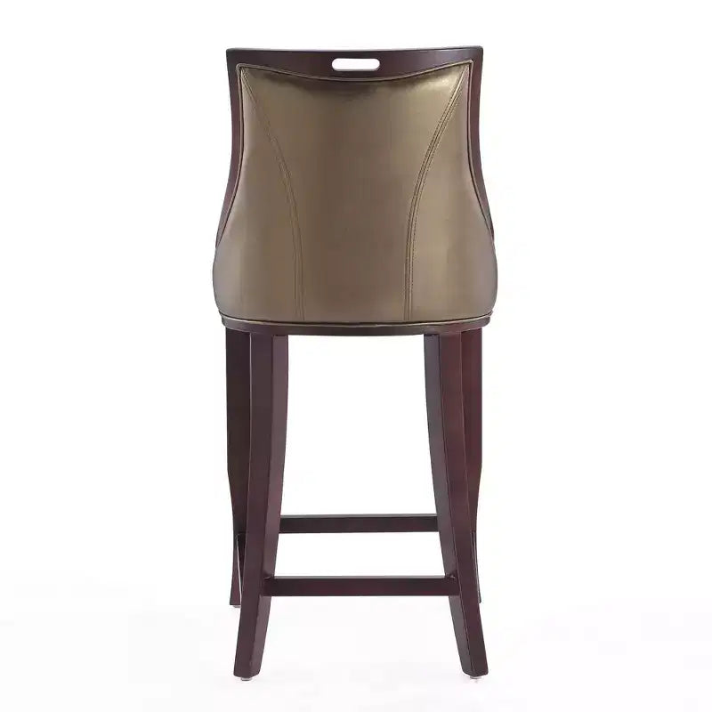 Sgabello da bar in legno di faggio imbottito con schienale medio