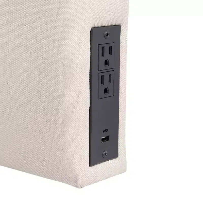 Testiera doppia imbottita con stazione di ricarica – 2 prese, USB e USB-C