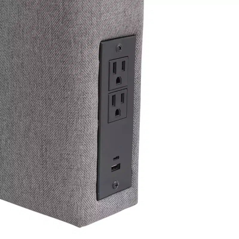 Testiera doppia imbottita con stazione di ricarica – 2 prese, USB e USB-C