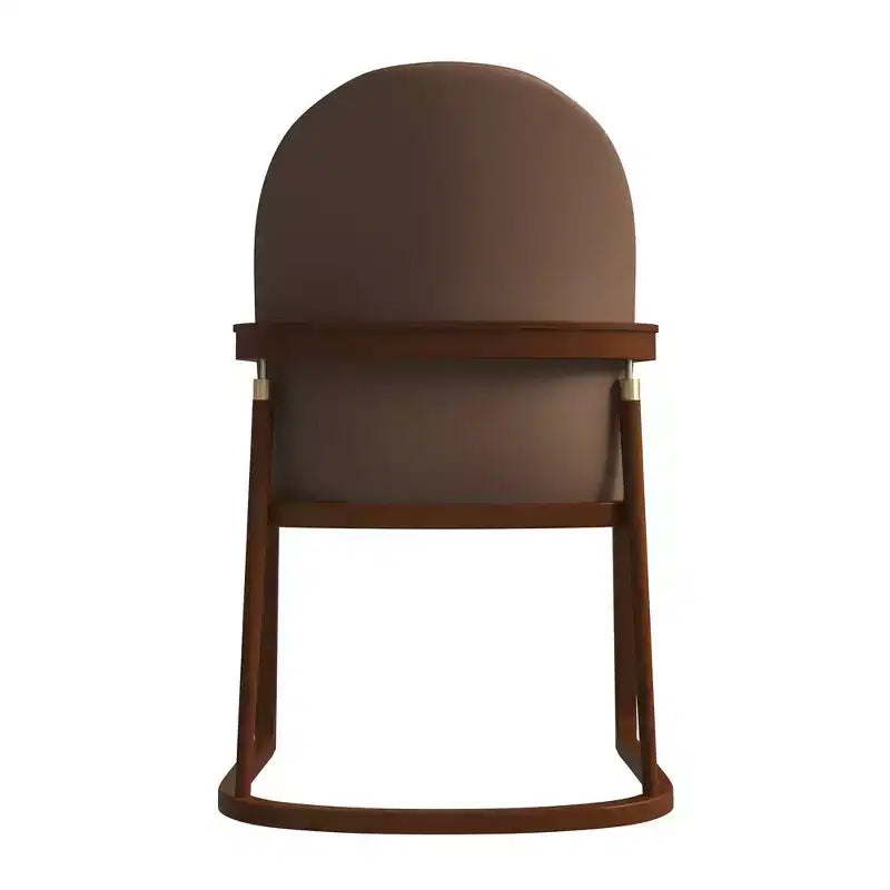 Sedia da pranzo moderna con struttura in legno massello e rivestimento in pelle