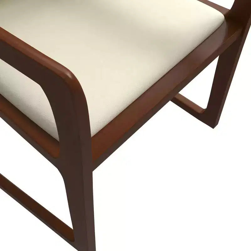 Sedia da pranzo moderna con struttura in legno massello e rivestimento in pelle