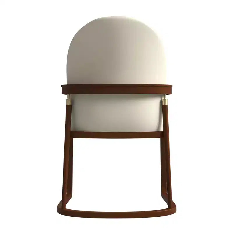 Sedia da pranzo moderna con struttura in legno massello e rivestimento in pelle