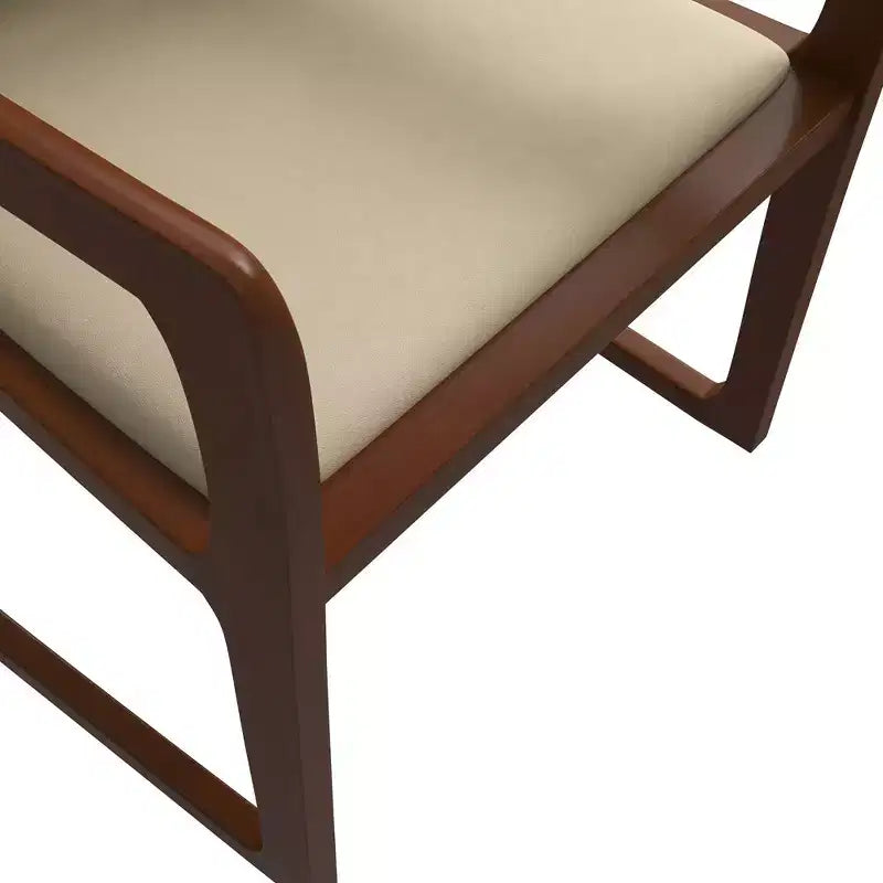 Sedia da pranzo moderna con struttura in legno massello e rivestimento in pelle