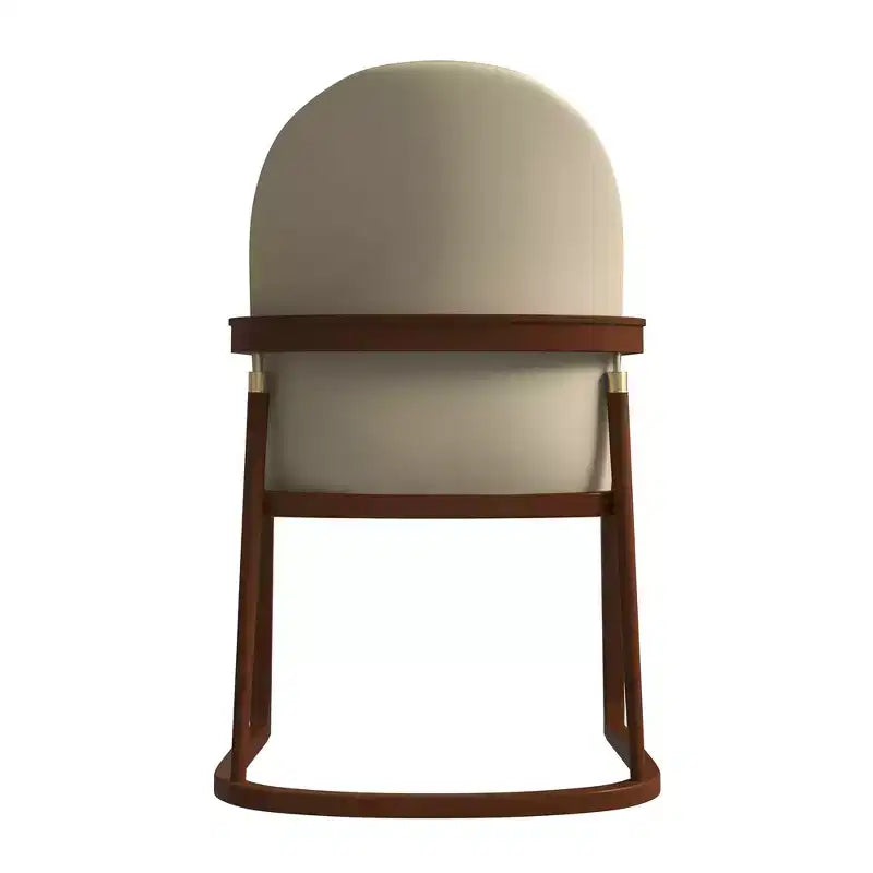 Sedia da pranzo moderna con struttura in legno massello e rivestimento in pelle