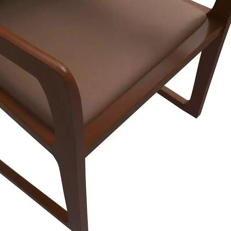 Sedia da pranzo moderna con struttura in legno massello e rivestimento in pelle