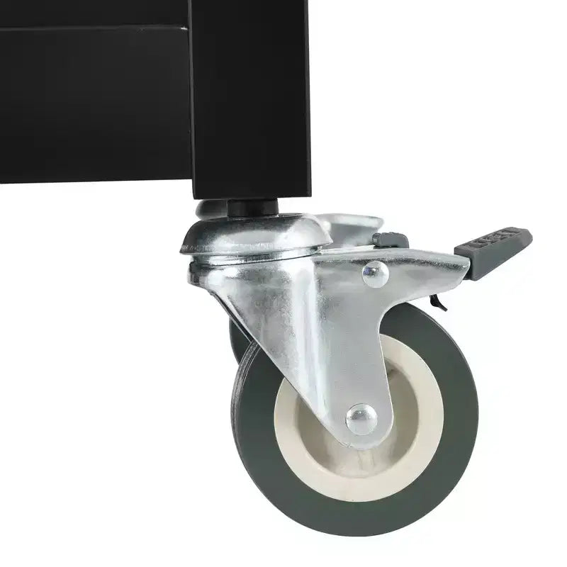 Carrello da cucina su ruote con 2 cassetti e mobile a 4 ante