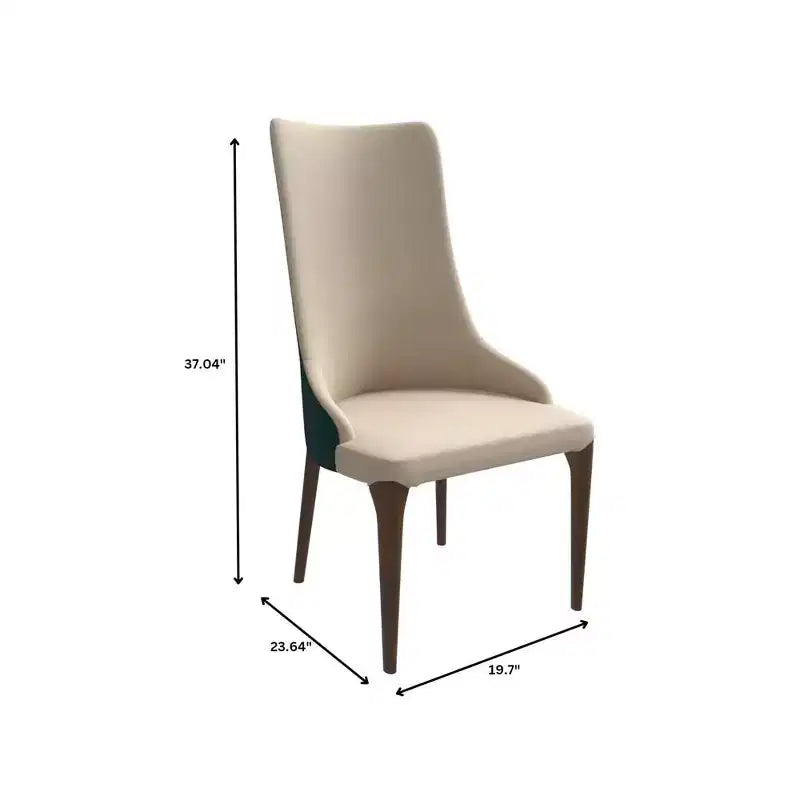 Sedia da pranzo imbottita con schienale alto e gambe in legno di frassino