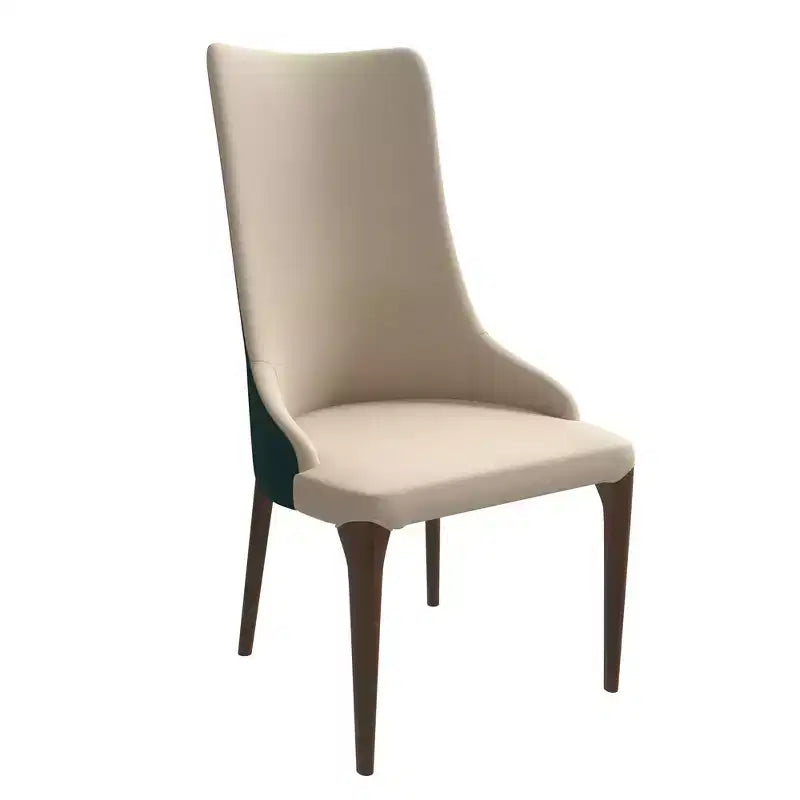 Sedia da pranzo imbottita con schienale alto e gambe in legno di frassino