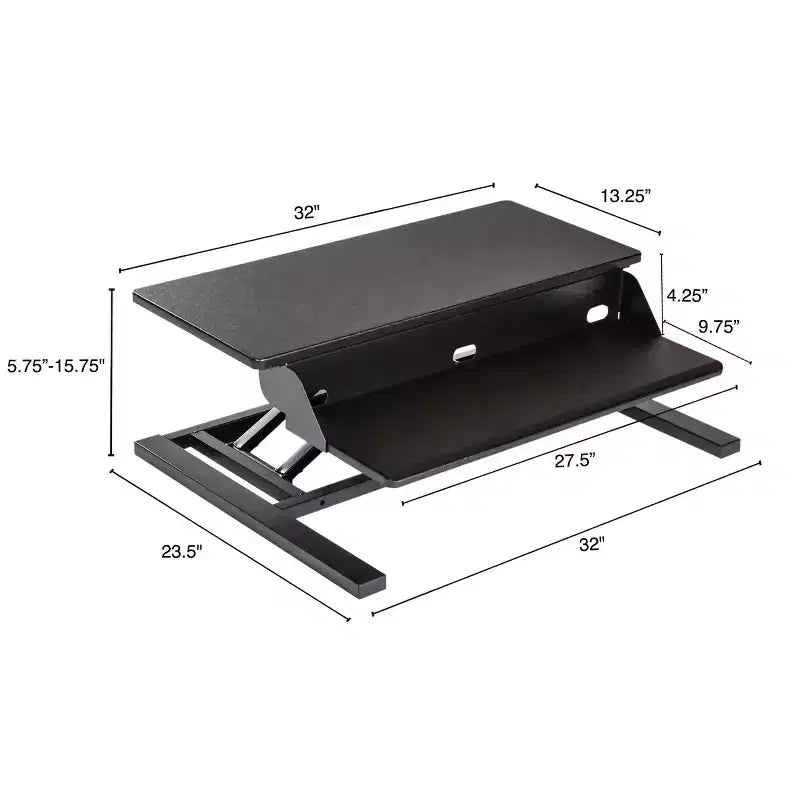 Convertitore da scrivania a due livelli con vassoio per tastiera (bianco, 32")