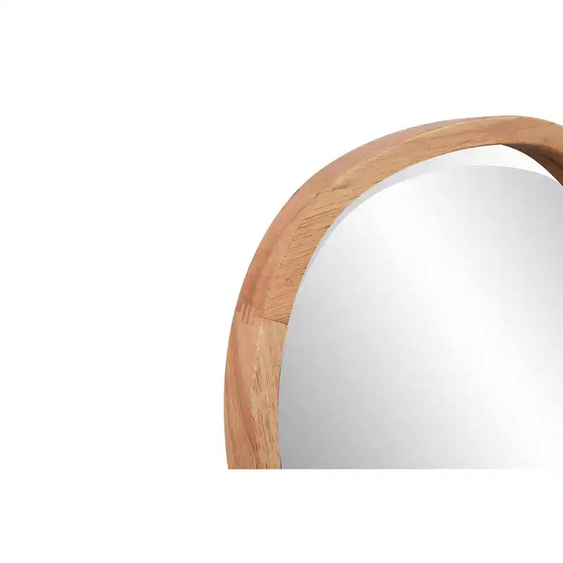 Specchio da parete smussato con cornice in legno lucido